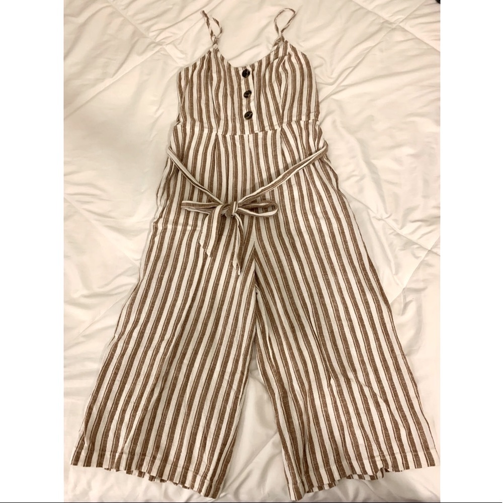 Universal Thread Jumpsuit Brown&Cream stripes